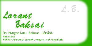 lorant baksai business card